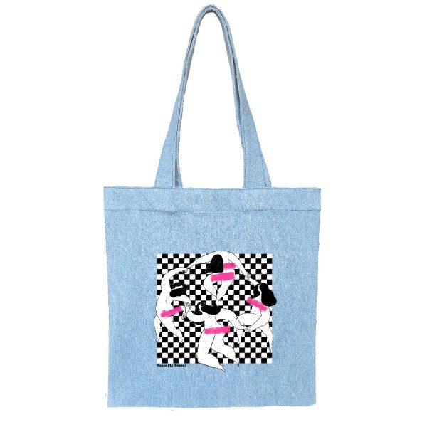 Cotten-Totebag-Blue-Jean-6 توتبگ جین آبی روشن- به رقص - Image 1